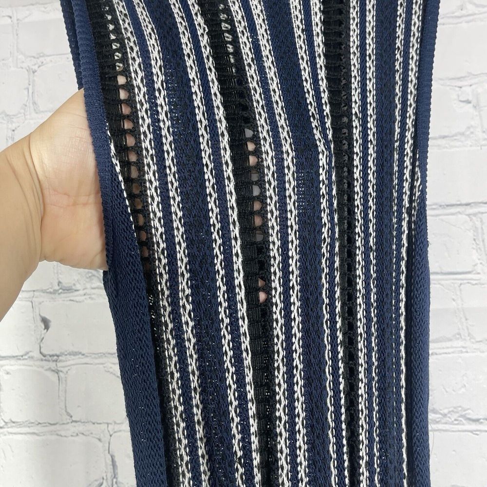 Harlyn Fit and Flare Dress Women’s Medium Navy Blue Sleeveless Open Knit Fit NWT - Picture 6 of 16